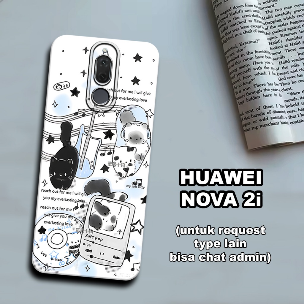 CC22/ Softcase karet lentur untuk huawei nova 2i/Motif kucing/case huawei nova 2i/kesing huawei nova