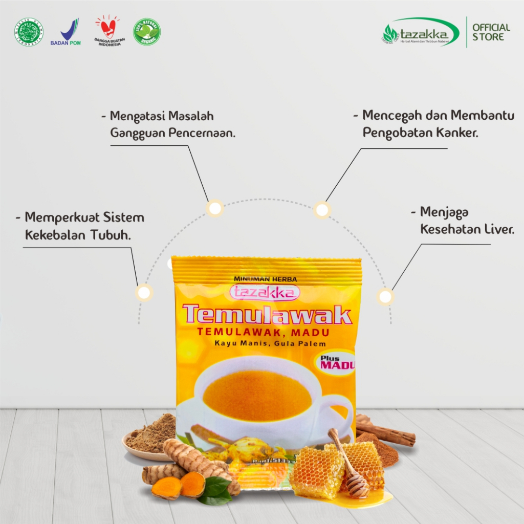 

Minuman Sachet Instan Alami Terbaik Temulawak Plus Madu 6in1 Membantu Pengobatan Kanker Herbal Asli Tazakka