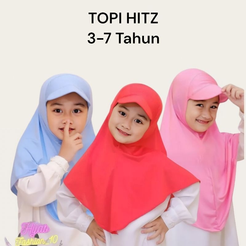 Kerudung Topi Hitz Instant Premium 3-6 Tahun Terbaru | Jilbab Sekolah Anak Tk Bahan Jersey Lembut Ad