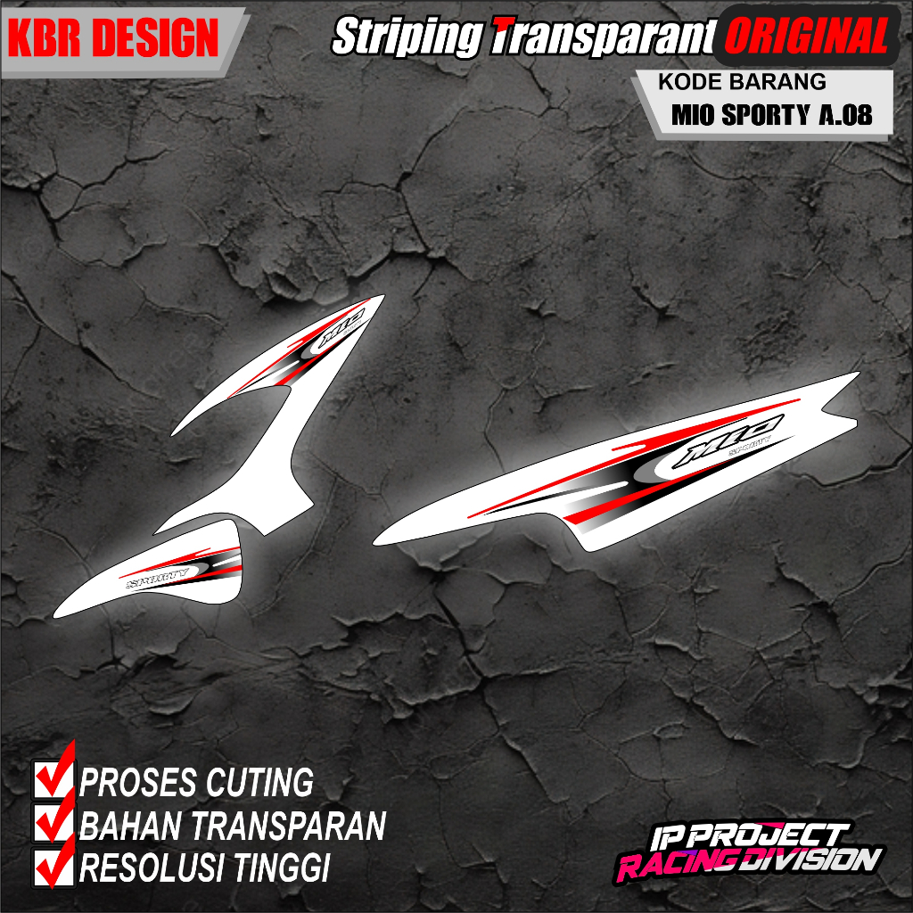 (COD) STIKER STRIPING ORIGINAL MOTOR YAMAHA MIO SPORTY TAHUN 2011 DESAIN HOLOGRAM TRANSPARAN