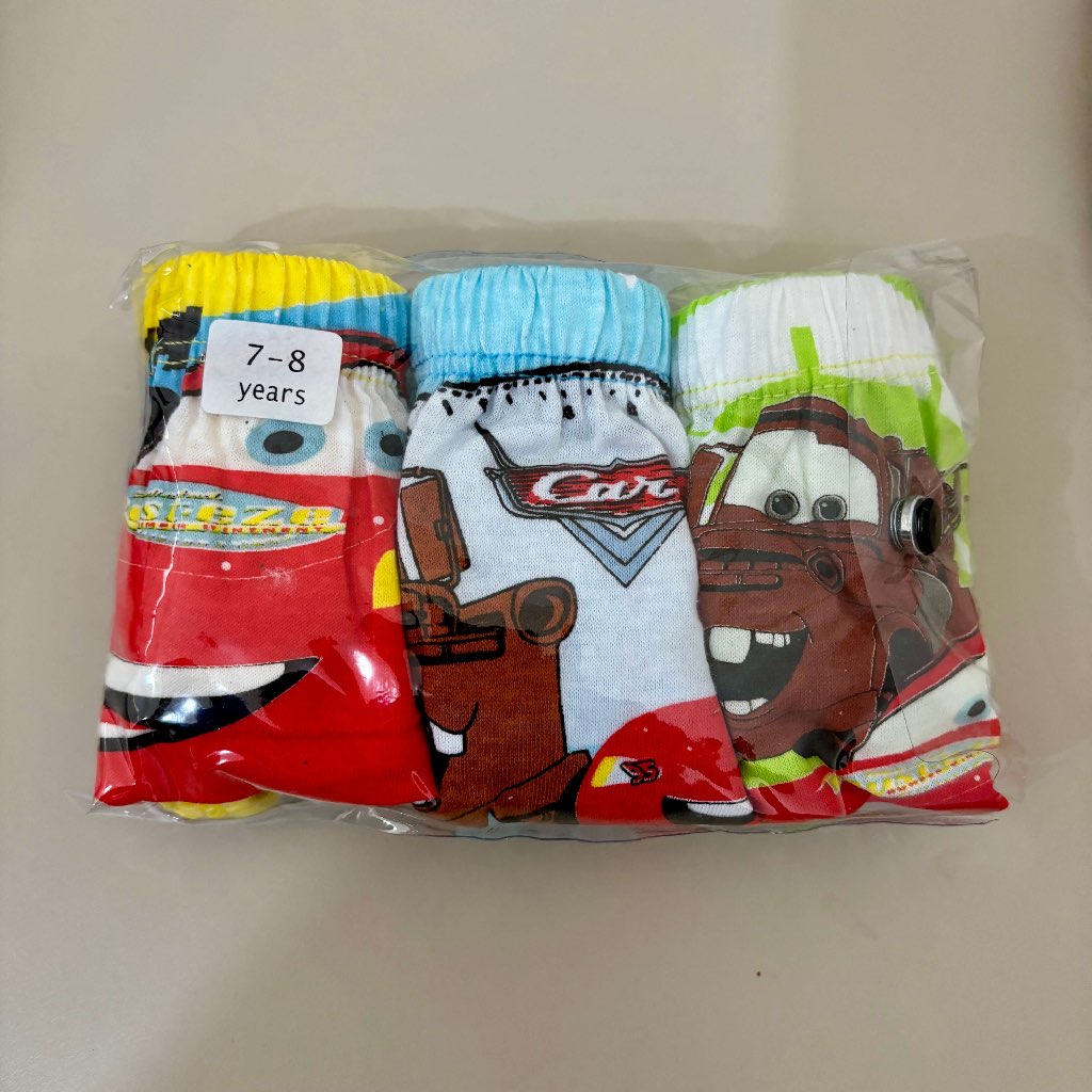 [3 PCS] CD Celana Dalam Disney CARS 100% Katun Anak Cowok Laki Mobil Carz - 2 3 4 5 6 7 8 9 10 Tahun