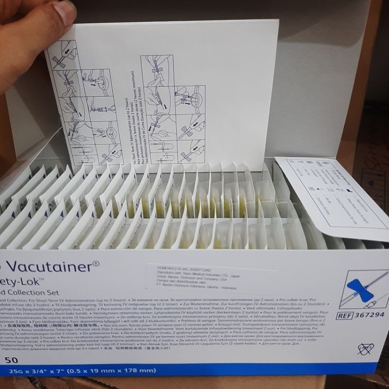 BD Vacutainer Wingset Wing Needle Safety Lock  23G