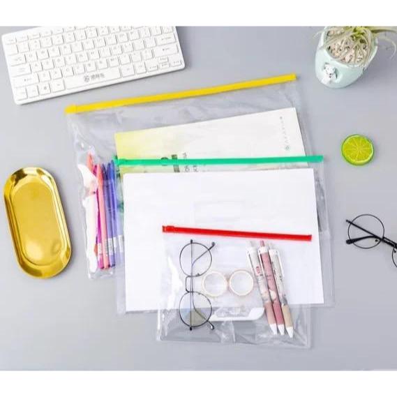 

BUDAYA Pouch Zip Lock Kosmetik Transparan Tas Kosmetik ZipLock Plastik Zipper Lock Alat Tulis ATK