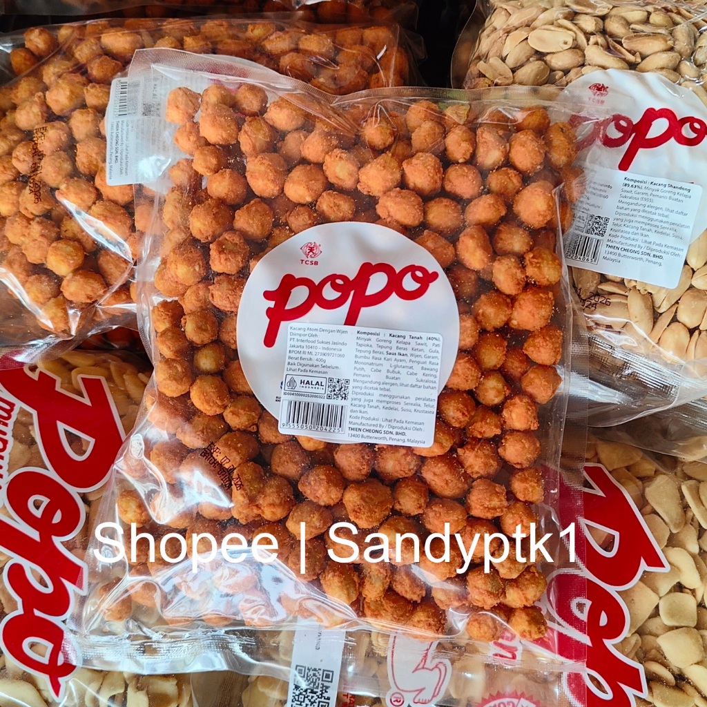 

Kacang Atom Wijen Popo Maruku Sweet Spicy Pedas Manis Popo Bayi Kacang Tanah Thien Cheong Snack Malaysia Halal