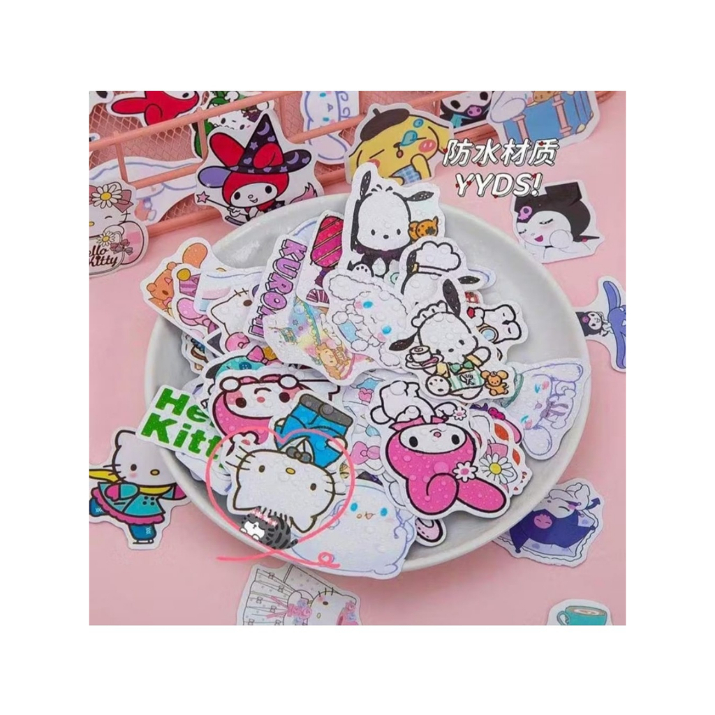 

STICKER DEKORASI JURNAL KARAKTER SANRIO HELLO KITTY KUROMI / STICKER ANAK CUTE