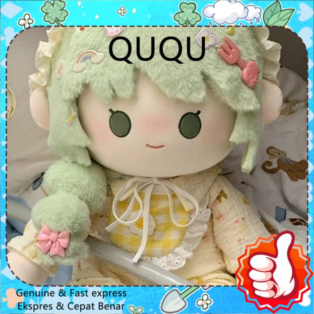 QUQU 40cm Butterfly Attribute Cotton Doll baju boneka 40cm Dress up Doll Green Horntail Hair