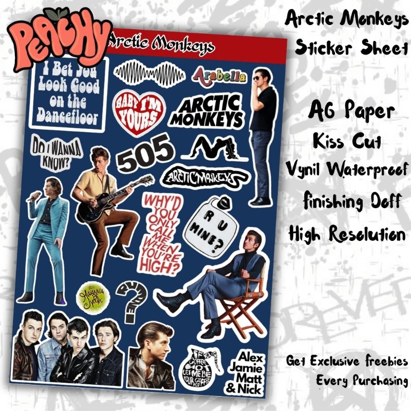 

Arctic Monkeys Sticker Pack | Sticker Vynil | sticker Waterproof | sticker sheet | sticker band | sticker tumbler | stiker anti air | sticker music | sticker HP laptop | sticker murah | sticker premium | sticker helm | kiss cut | sticker A6 | premium