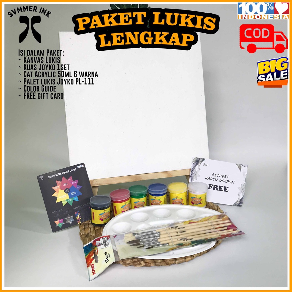 

Langsung Order DIY Painting Kit Paket Lukis Lengkap dan Termurah Canvas 2 x 2 Svmmer Ink