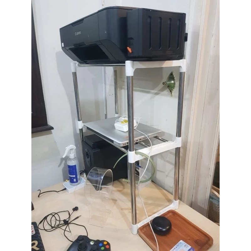 PROMO  Rak Printer Besi Atas Meja Penyimpanan Scanner Laptop Tempat Buku Wadah Kertas File Dokumen D