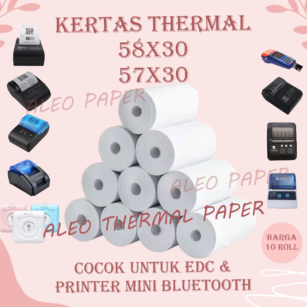 

Best Style 1 ROLL KERTAS STRUK KASIR THERMAL PAPER ROLL 57X3 58X3 TERMAL EDC THERMAL PRINTER MINI BLUETOOTH 58MM CETAK HITAM