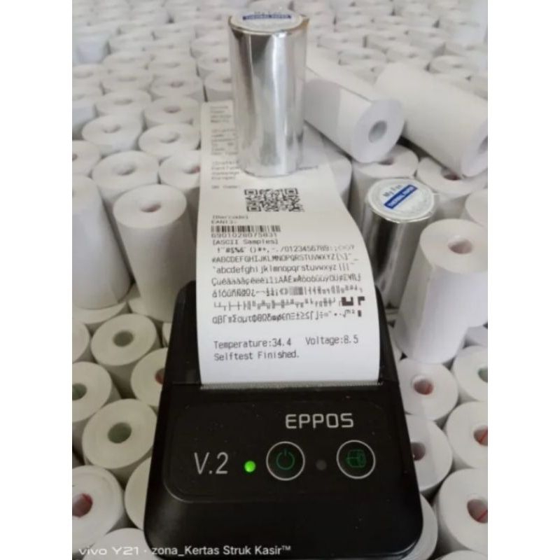 

Kertas struk kasir thermal EDC 58/57×25mm paket 10Roll