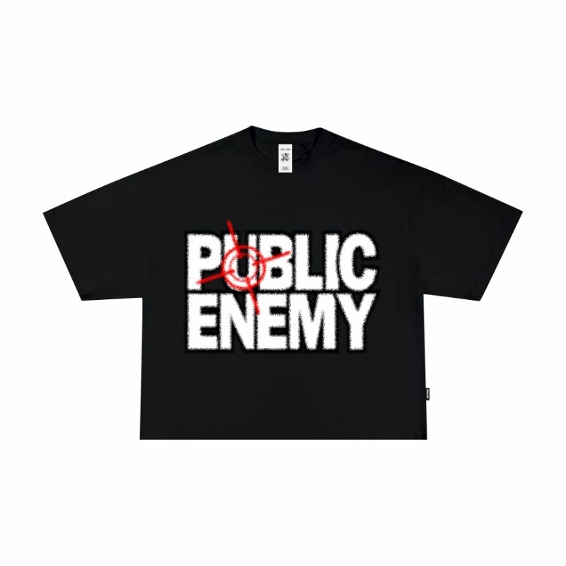 Original T-shirt | Boxy fit | Public enemy | black | somethingday. Unisex