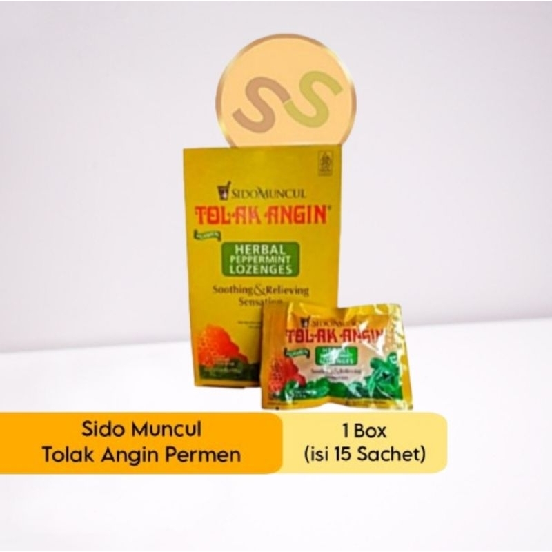 

SIDO MUNCUL PERMEN HERBAL PEPPERMINT LOZENGES 1 BOX ISI 15 SACHET MELEGAKAN PERNAPASAN