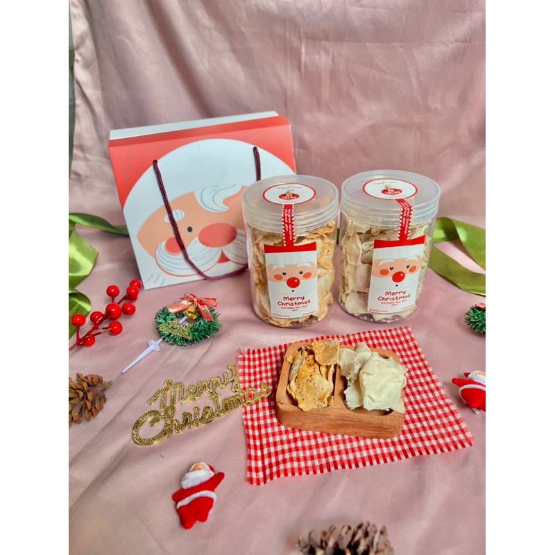 

Hampers Parcel Natal / Christmas Cemilan Basreng Original Pedas 2 jar 800ml