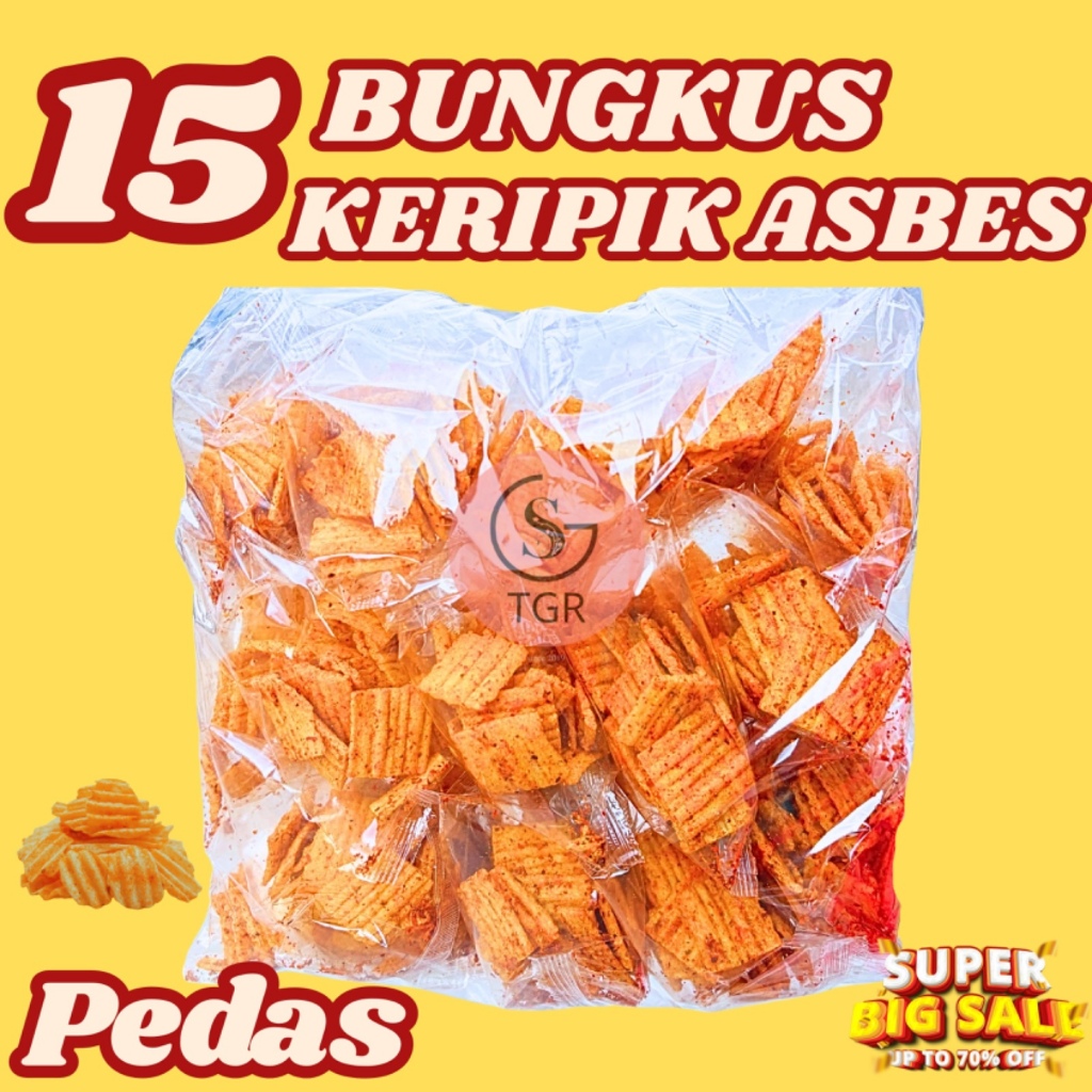 

Keripik Asbes Pedas 1 Ball Isi 15 Bungkus Snack Renyah