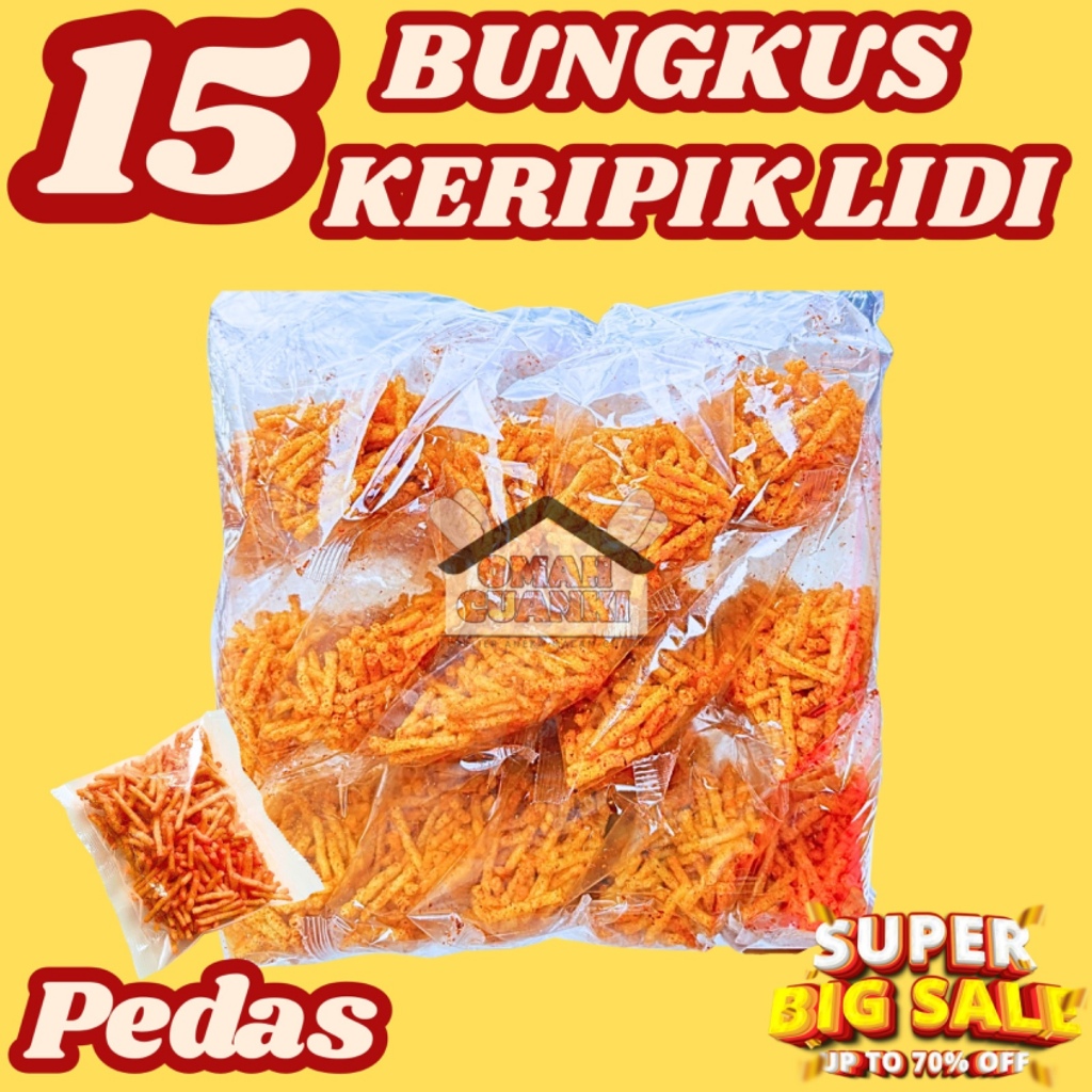 

1 Ball Isi 15 Bungkus Keripik Snack Lidi Pedas Renyah