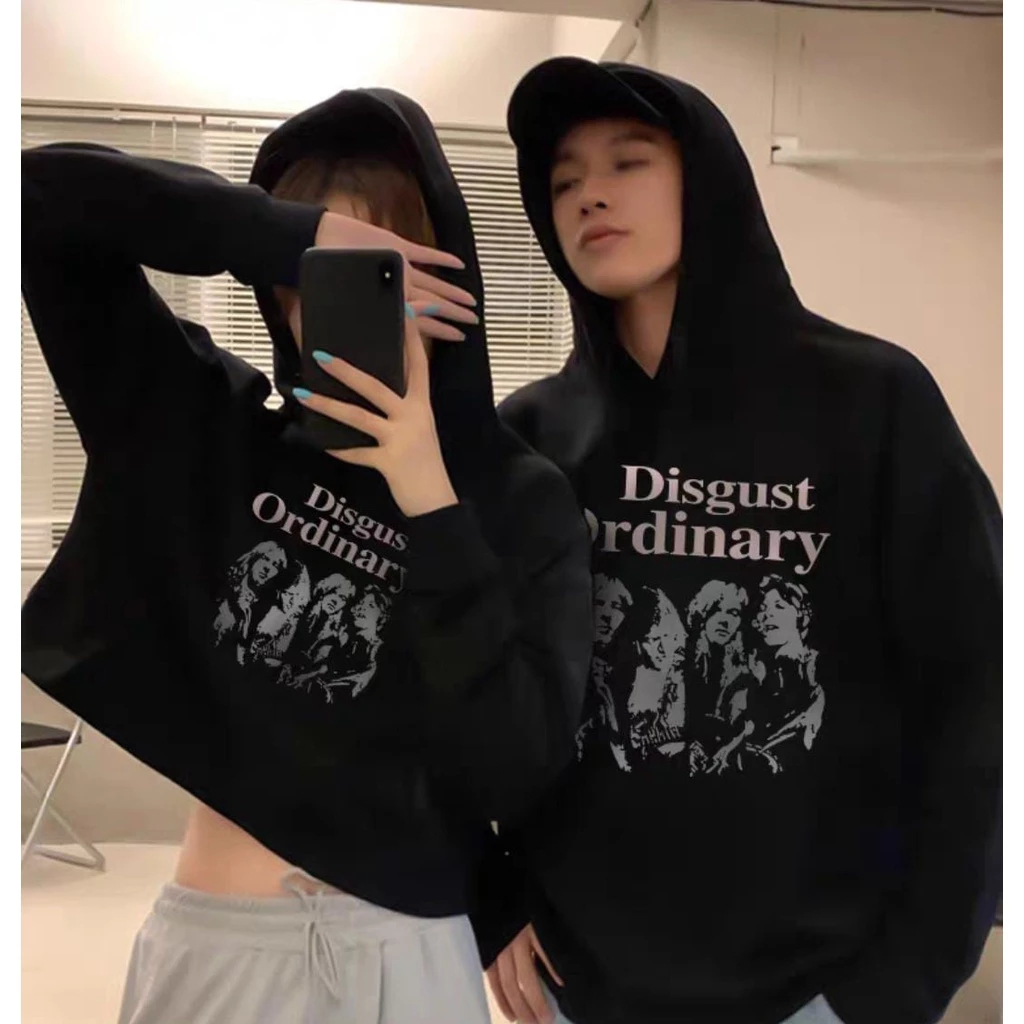 DISGUST ORDINARY SWEATER HOODIE COUPLE CROOPE / OVERSIZE