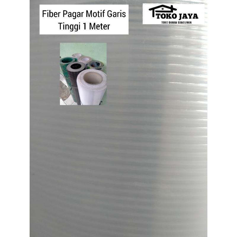 Fiber Pagar Fiber Plat Motif Garis Putih