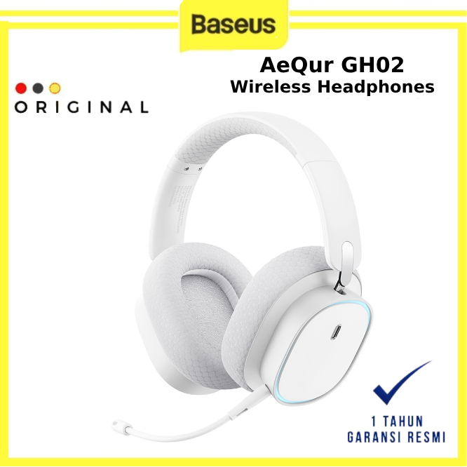 Baseus AeQur GH02 Gaming Wireless Headphones Moon White - BASEUS OFFICIAL STORE ( CODE 10134 ) / WIR