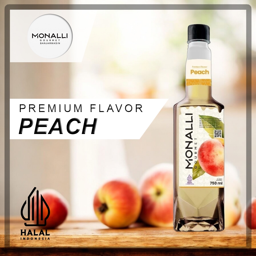 

Sirup Rasa Peach Premium untuk Resto / Cafe - Monalli Premium Syrup Peach 750 mL