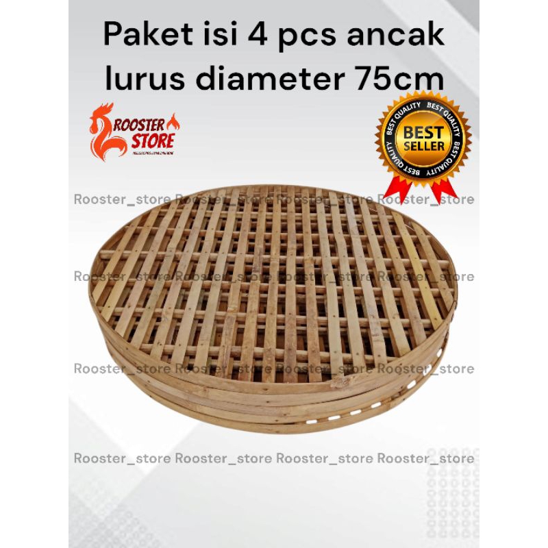 PAKET ISI 4 PCS ANCAK LURUS ANCAK KURUNGAN AYAM BANGKOK BAHAN FULL BAMBU DIAMETER 75X75CM BAMBU TEBA