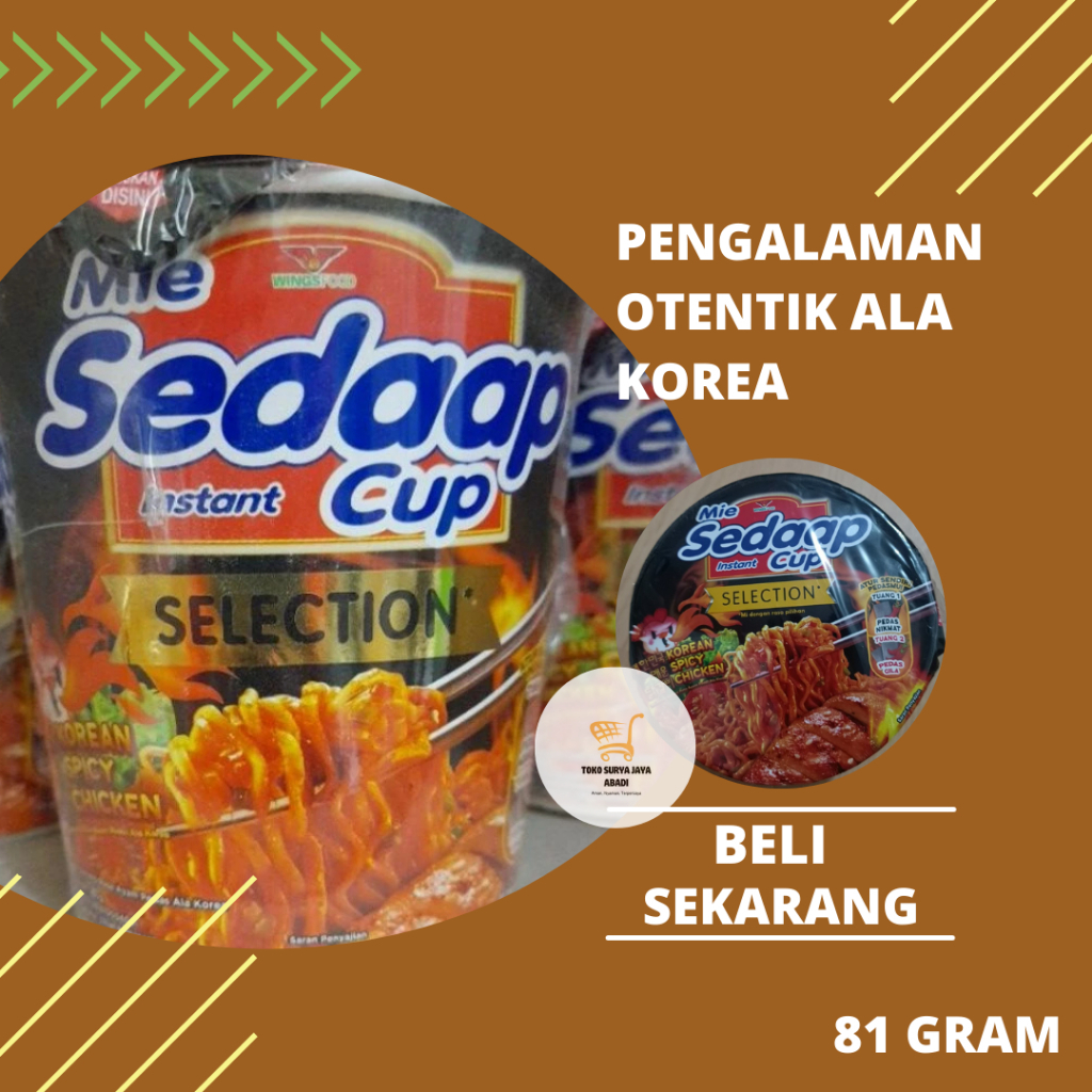 

Grosir Mie Sedaap Mi Goreng Instan Cup Selection Korean Spicy Chicken Varian Ayam Pedas Jerit 81 gr