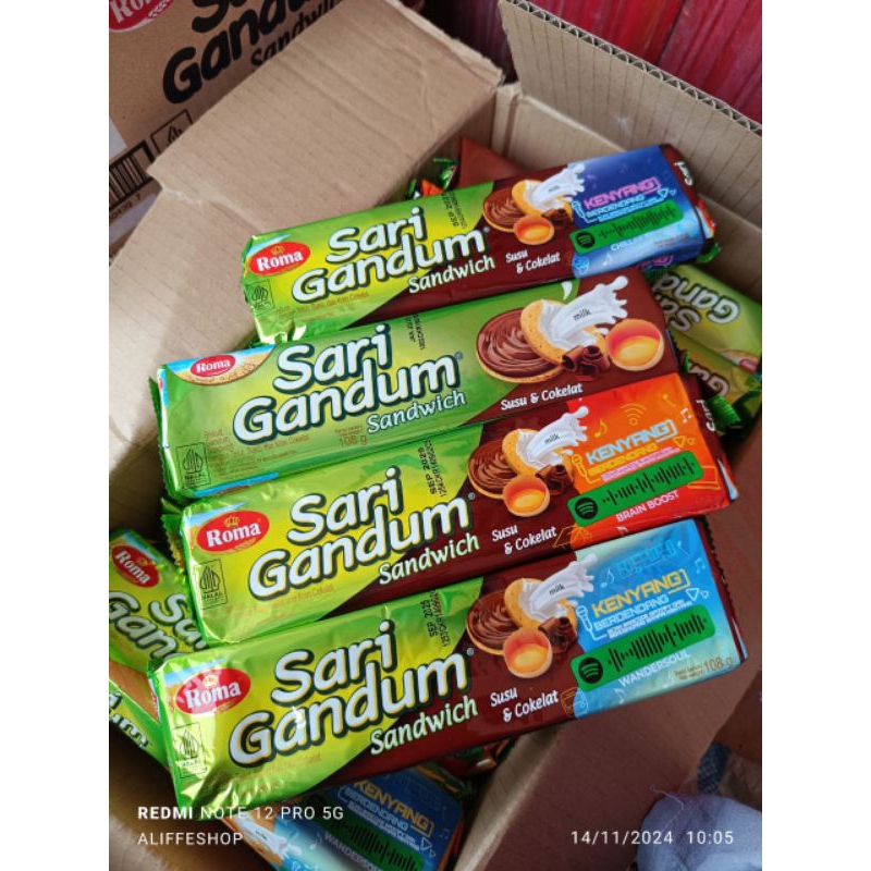 

roma sari gandum sandwich susu dan coklat 108 gr