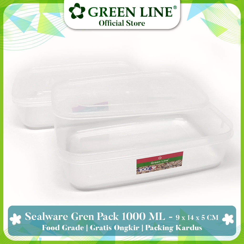Greenline Wadah Makan Sealware Green Pack - 1000 ML