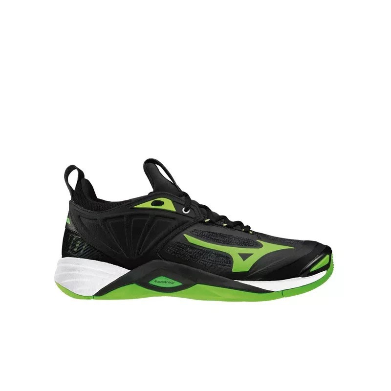 Mizuno Original Sepatu Voli Wave Momentum 2 Low V1GA211237 Black/Green Gecko/White Sepatu Mizuno Vol