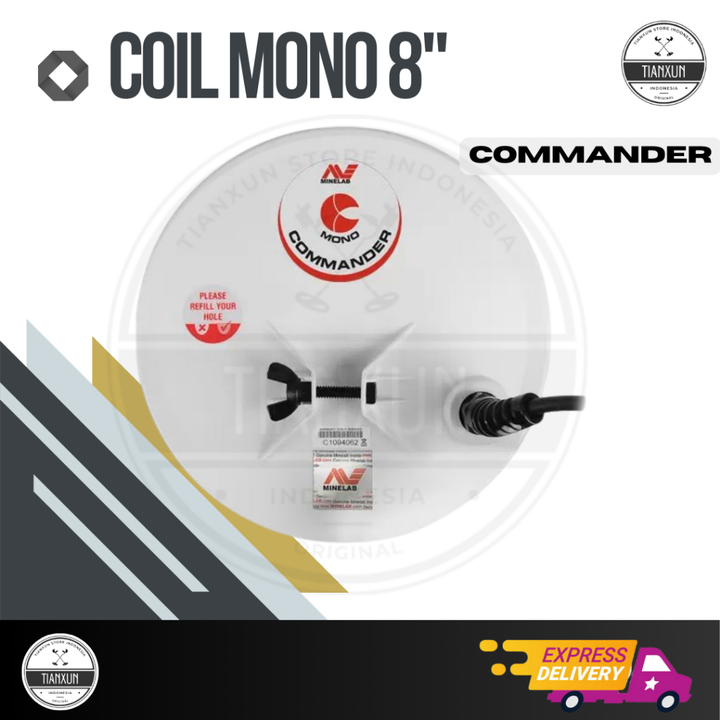 ORIGINAL COIL MONO SNIPER COMMANDER 8" INCH Koil Kumparan Metal Detektor Logam GFX7000 GDX8000 GPX50