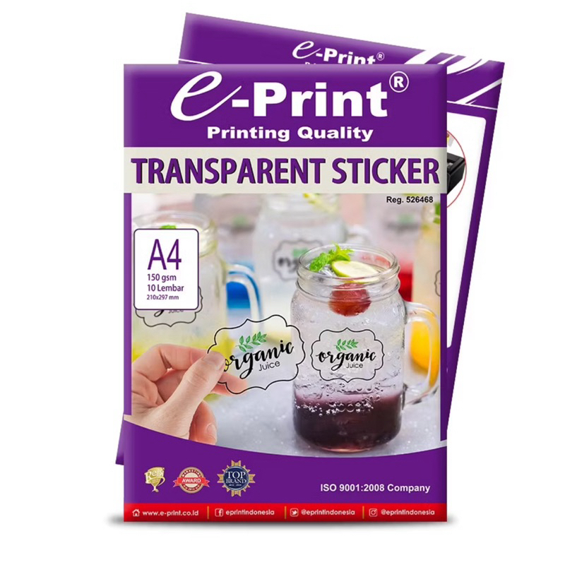 

MilL E-Print Sticker Transparan A4 150 Gsm 10 Sheets