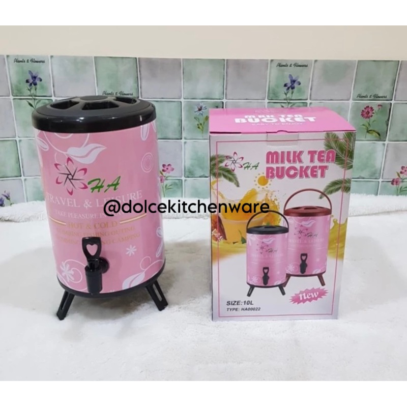 HA Milk Tea Bucket Water Jug Termos Air 10 lt