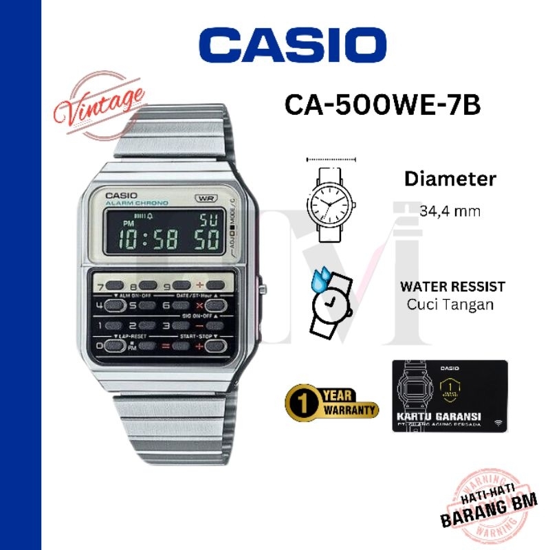 

CASIO CA-500WE-7B Jam Tangan Original Digital Kalkulator Rantai Sport Antiair CA-500WE-7BDF CA500