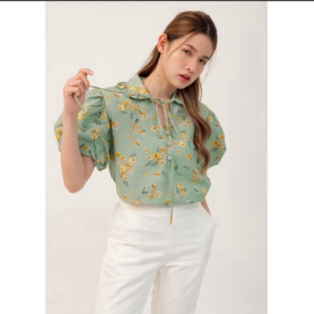 Preloved le bijou cedar top green