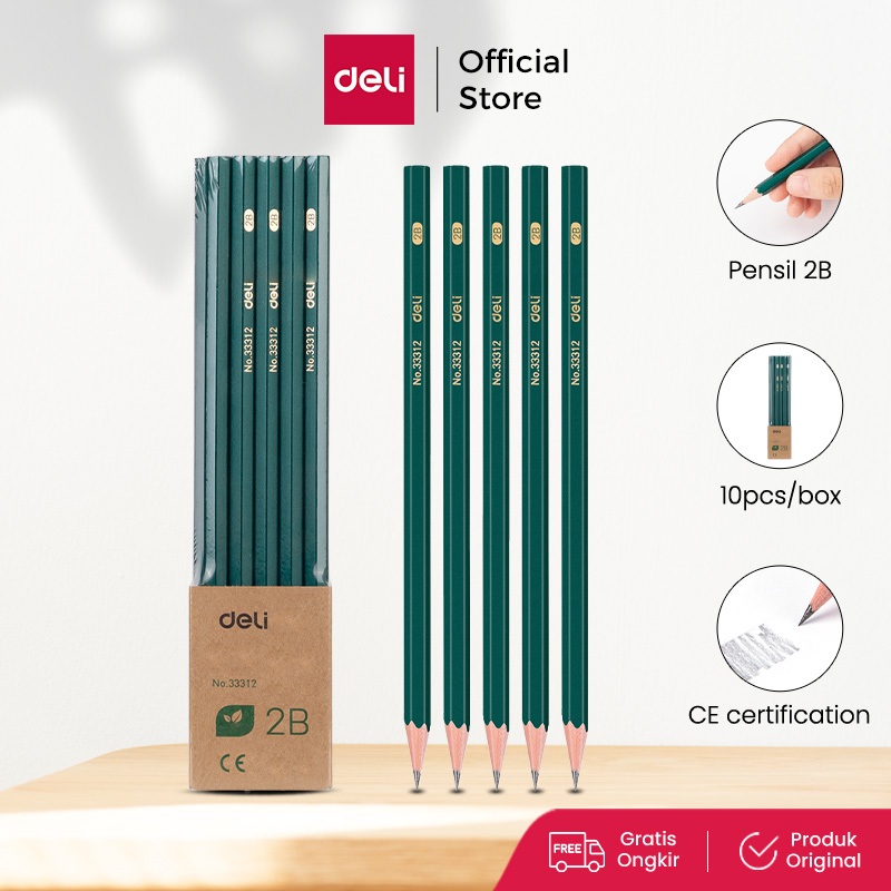 

Deli Pensil Kayu 2B 10pcs/pack 33312