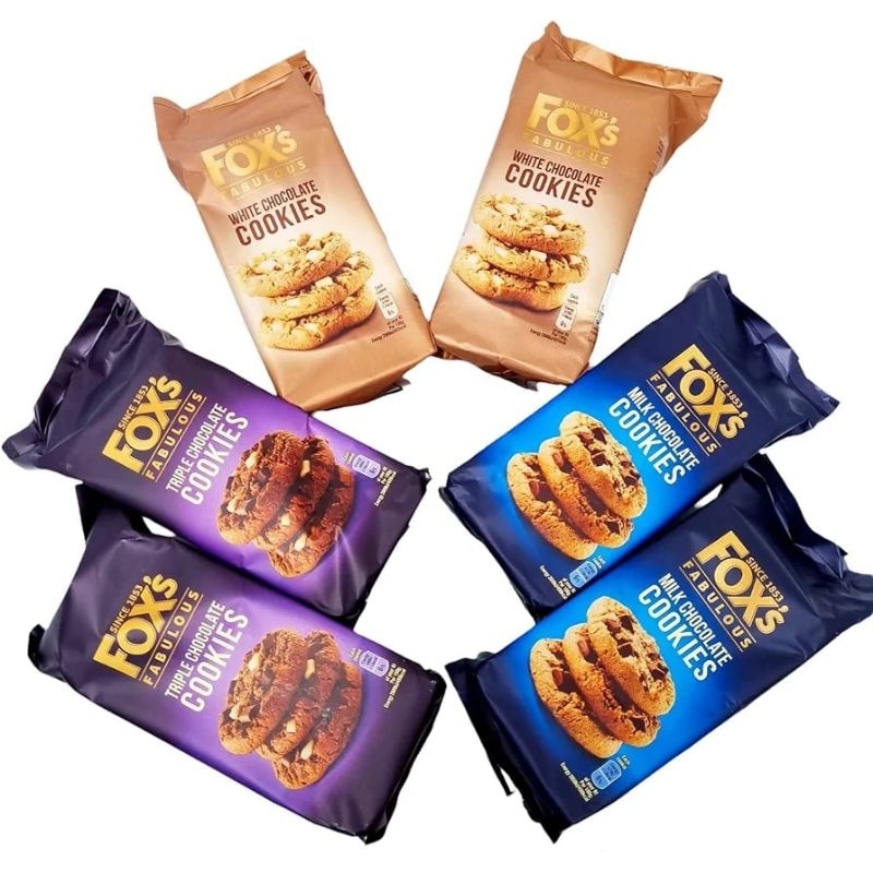 

Cokelat Snack Singapore [PRE ORDER EXP 12/25] Fox's Fabulous Half Cookies 175g | White Chocolate Cookies | Milk Chocolate Cookies | Triple Chocolate Cookies | Milionaire Cookies| Jajan Impor | Jastip Cokelat Original Oleh-Oleh Jastip SG Trusted