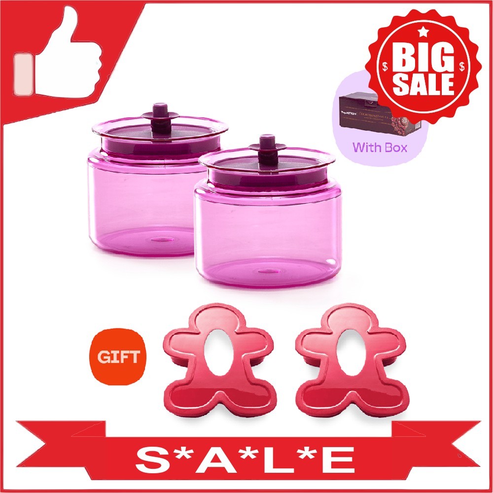 Tupperware Counterpart 1.2L Ungu 2pcs Free Cookie Cutter 2pcs Tupperware Original