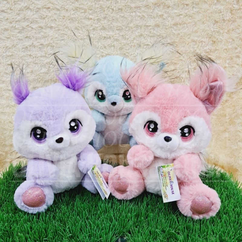 Boneka Rubah Tapak Bling Boneka Foxy Pink Ungu Biru Boneka Rubah Chubby