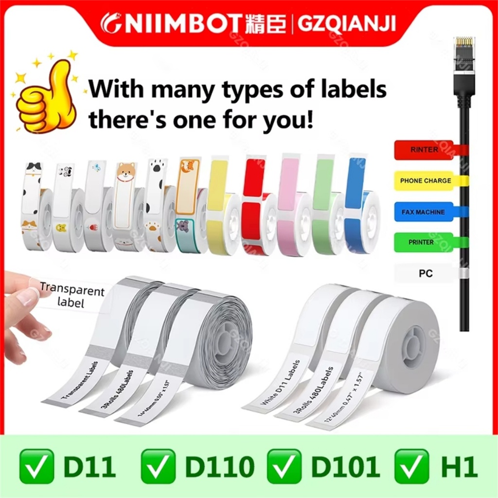 

Niimbot D11 D110 D11H D110M Sticker Thermal Cabel Tag Waterproof Anti-Oil Mini Portable Printer