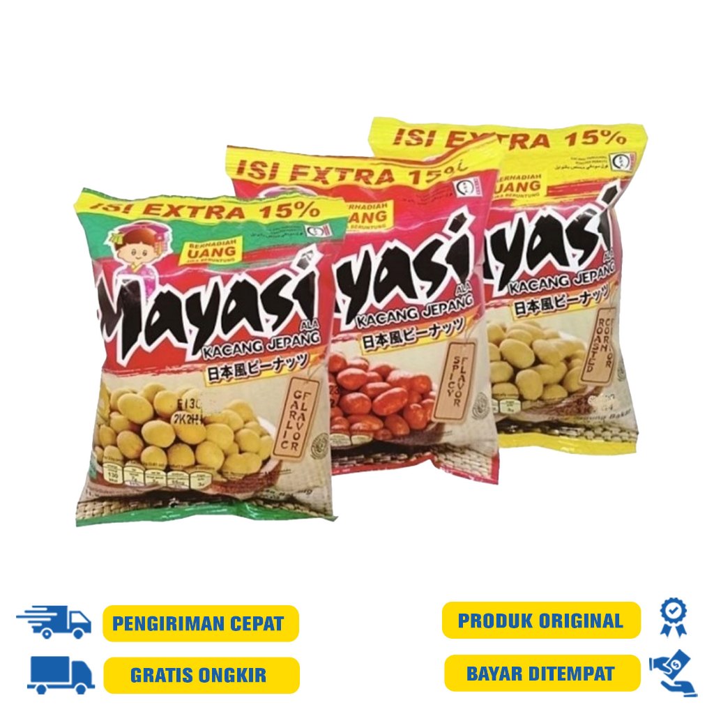 

Mayasi Kacang Jepang 65 G.R - Pedas | Jagung Bakar|Bawang