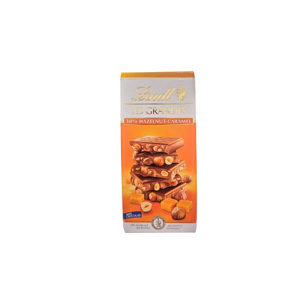 

Lindt Les Grandes 38% Hazelnut Caramel Chocolate Coklat