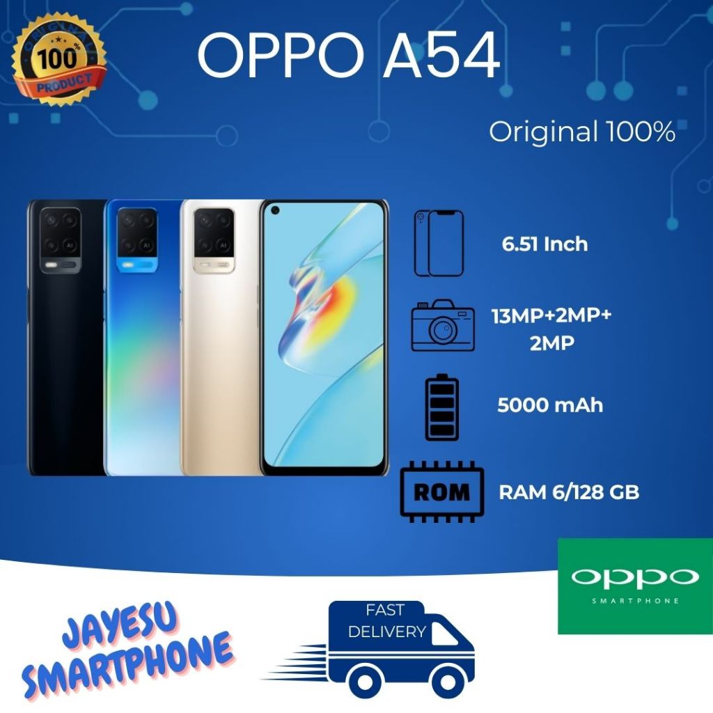 HP 0PP0 A54 RAM 6/128 GB 4G LTE 6.5 inch GARANSI 1 TAHUN