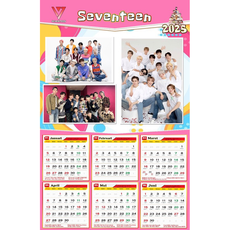 

kalender tahun 2025 Tema Seventeen