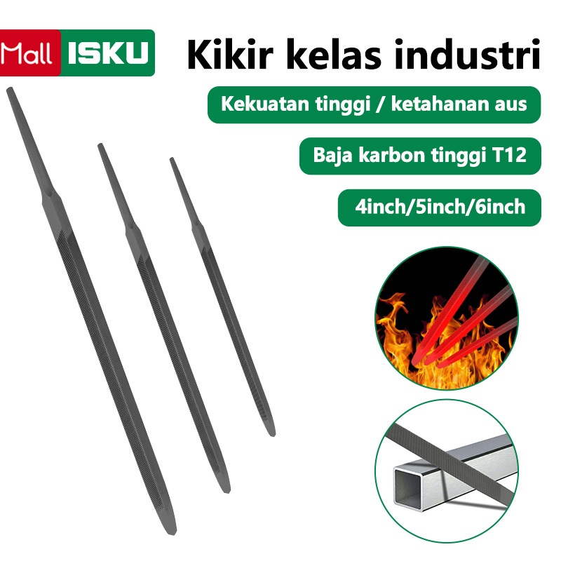 ISKU Kikir Segitiga Kikir Gergaji Kayu besi baja Kikir Chainsaw 4/5/6 Inch