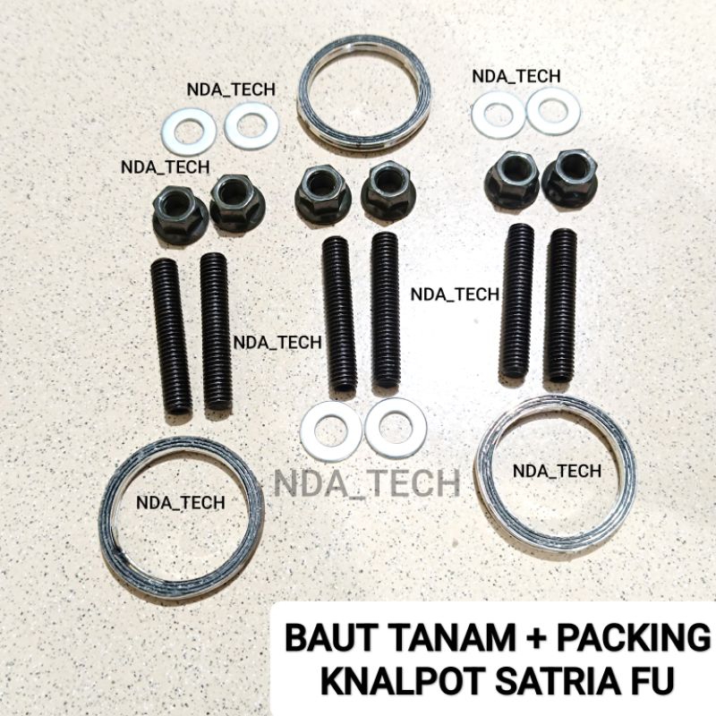 [PAKET] BAUT L TANAM PAKING KNALPOT SUZUKI SATRIA FU KARBU INJEKSI GSX BAUT TANAM BAJA HITAM M8 BAUT