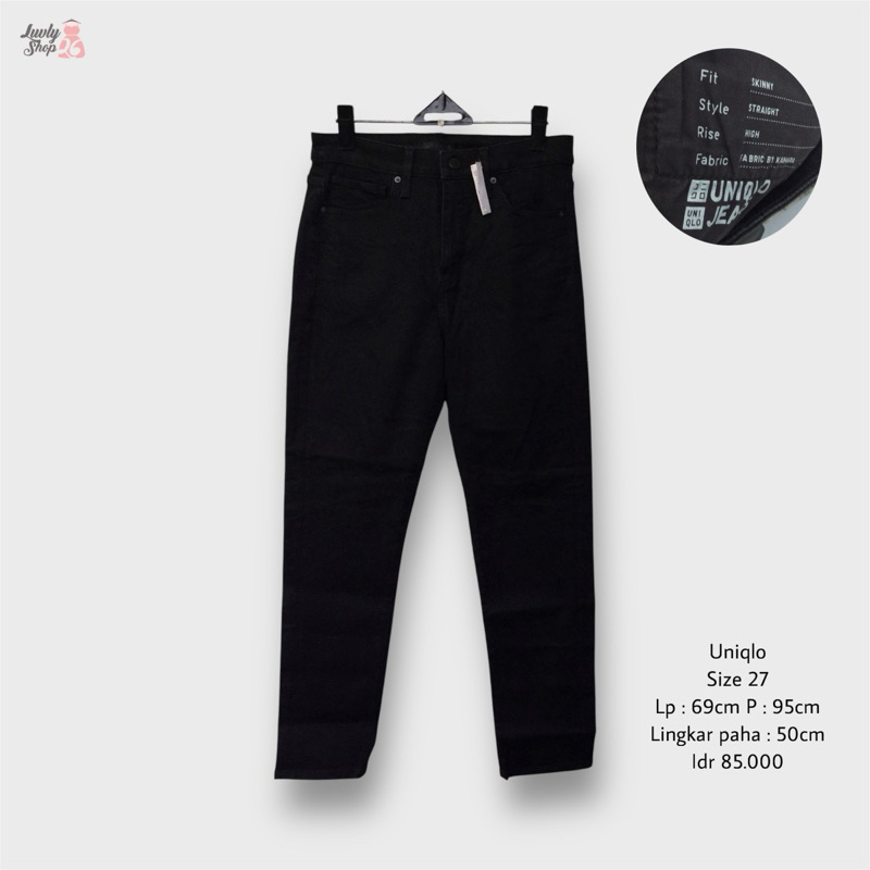 uniqlo celana skinny jeans hitam
