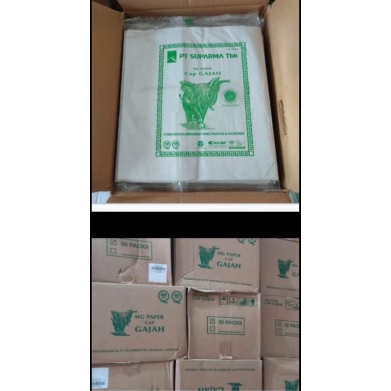 

KERTAS BUNGKUS NASI KFC MCD / KERTAS NASI GAJAH / MG PAPER ISI 100 lembar