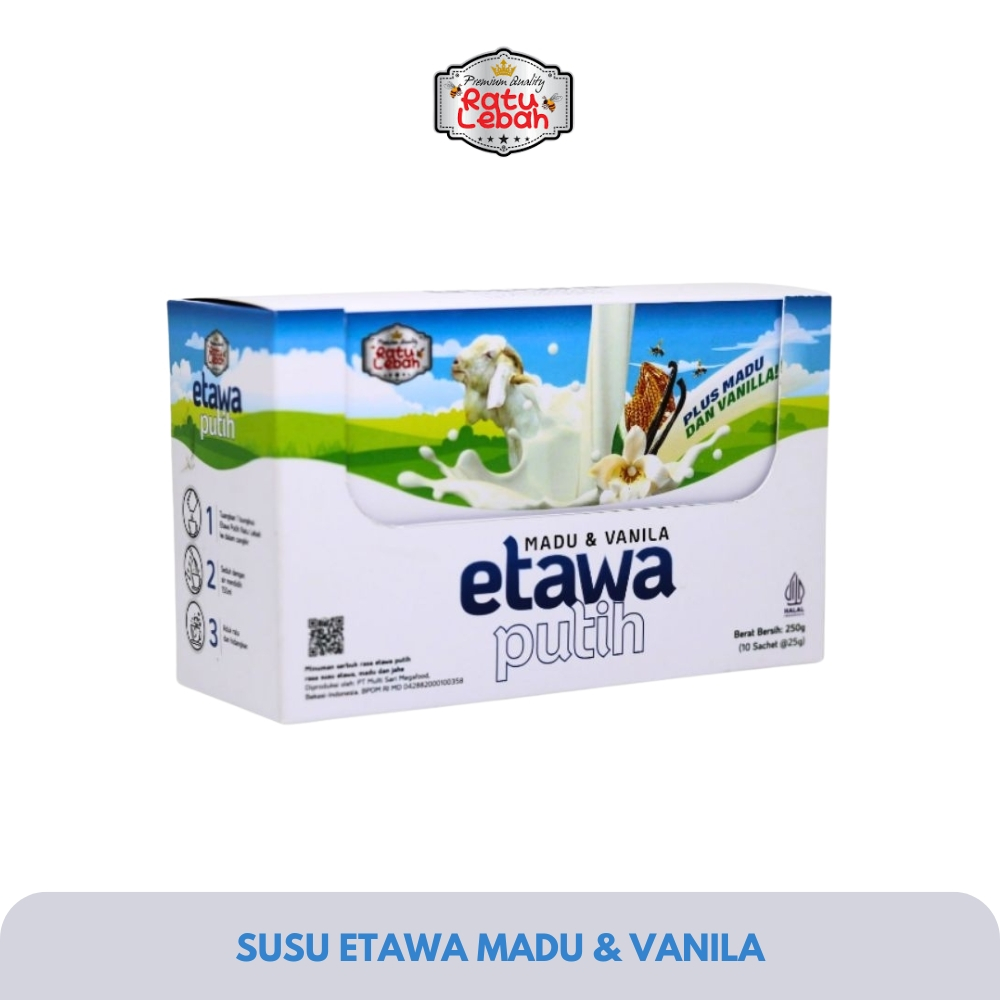 

RATU LEBAH - Susu Etawa Madu & Vanilla - 1 Box Isi 10 Sachet