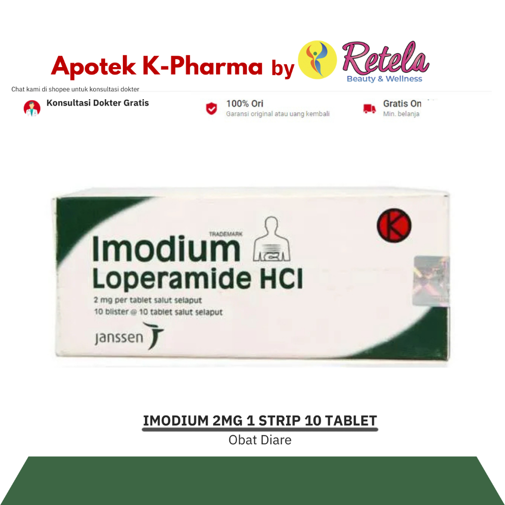 IMODIUM 2MG 1 STRIP 10 TABLET / OBAT DIARE