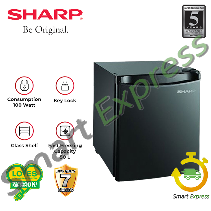 KULKAS MINI PORTABLE SHARP SJ50MBXB / SJ-50MB-XB - (1 PINTU / 45 LITER)